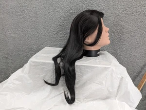 22 Zoll Perücke, natur schwarz, Clip in Haar, wellig,  - Bild 1 von 9