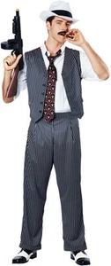 California Costume Pinstripe Mafia Gangster Adult Men Halloween Outfit 01582 - Picture 1 of 2