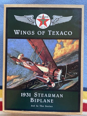 Avión diecast biplano Stearman 1931 Wings Of Texaco con caja original. Foto 1 de 4