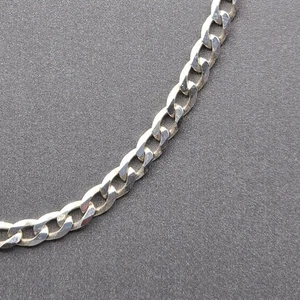 P Luxe italienische Sterlingsilber Panzerkette 3 mm Halsreif Halskette 15 Zoll signiert GM - Bild 1 von 6