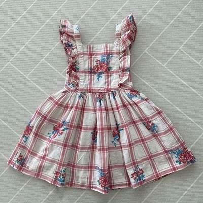 Polo Ralph LaurenPlaid & Floral Cotton Dobby Dress girl's size 4 - Image 1 of 4
