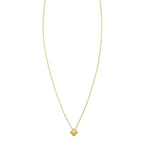 14K Yellow Gold Puffed Mini Clover Pendant Necklace - Picture 1 of 2