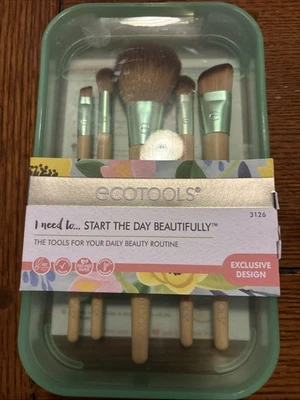 EcoTools Start The Day Beautifully 5 Makeup Brush Set-New In Case - Image 1 of 4