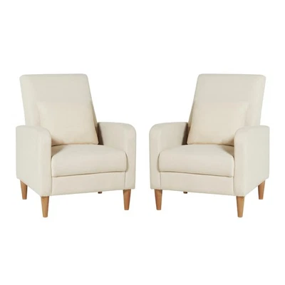 Juego de 2 sillas de salón con acento moderno, sillón tapizado de tela lectura... Foto 1 de 4