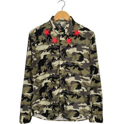 Givenchy Pixel Camo Star Motif Long Sleeve Button Up Shirt men's size FR40 / L - Image 1 of 4