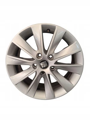 1x Llanta de aluminio 16 pulgadas 6.5" 5x112 46ET plata brillante 5F0601025R Seat Leon Rim Wheel - Imagen 1 de 4