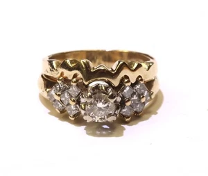 14k yellow gold .82ct round diamond engagement ring wedding band 7.5g soldered - Picture 1 of 6