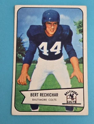 1954 Bowman #26 Bert Rechichar Baltimore Colts FOOTBALL Card 8E - Image 1 of 2