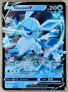 POKÉMON TCG CIELI IN EVOLUZIONE GLACEON V RARO HOLO 040/203 QUASI NUOVO+ - Foto 1 di 2