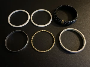 Lot of 6 Vintage & Modern Bangle Bracelets Mixed Styles - Picture 1 of 3
