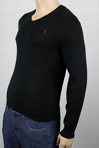 Polo Ralph Lauren Maglione cotone Pima nero viola pony nuovo con etichette - Foto 1 di 1