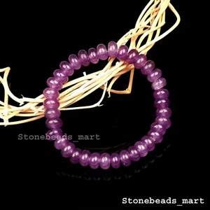 Brazalete elástico de cuarzo púrpura amatista brasileño 7" - Imagen 1 de 9