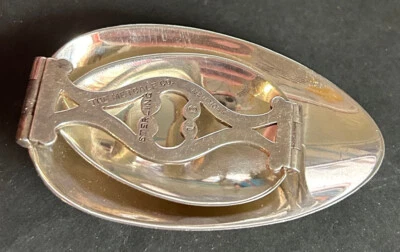 Antigua cuchara de medicina plegable de plata de ley The Metcalf Co. Nueva York Foto 1 de 4