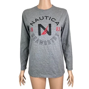 Nautica Tshirt Girls Large Gray Spell Out Stretch New - Picture 1 of 7