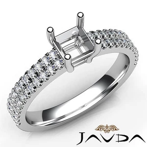 Princess Diamond Semi Mount Engagement U Cut Prong Set Ring 18k White Gold 0.5Ct - Picture 1 of 7