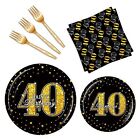 96 Pcs 40th Birthday Plates and Napkins Party Supplies 40th Birthday Party De...