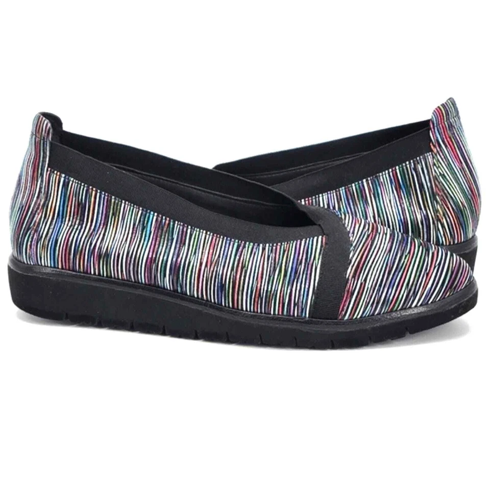 Nurture Kizzie Leather Multi-Color Striped Wedge Slip-On Shoes Womens Size 9 - Image 1 of 4