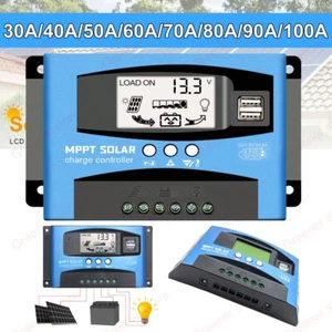 Mppt Regolatore di Carica Pannello Solare Controller 12V/24V LCD display 30-100A - Bild 1 von 12