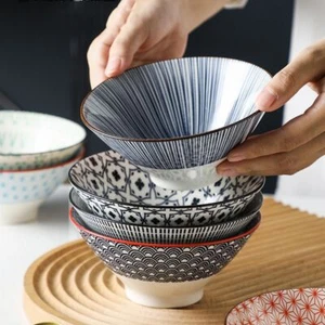 Ceramic Japanese Rice Bowls 5.5Inch Serving Bowl Small Soup Bowls Pasta - Picture 1 of 30