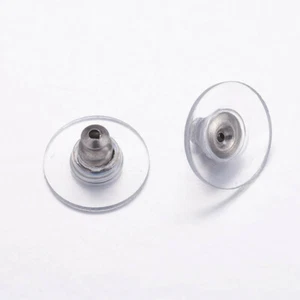 30 pairs Ear Donuts, Earring Backs, Comfort Clutch,  Clear Ear Nuts 11x6mm - Picture 1 of 3