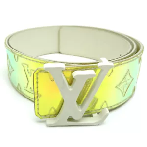Louis Vuitton Belt Silver Vernis Monogram Suntulle LV Shape Women's M0219 - Picture 1 of 4