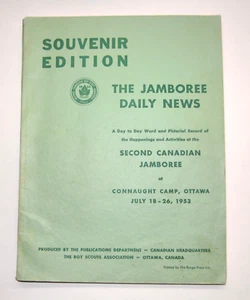 CJ'53 Seconda Edizione Souvenir Jamboree Canadese Notizie Giornaliere Boy Scout CJ53V7 - Foto 1 di 9