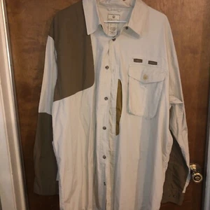 Beretta Xxl Long Sleeve Shooting Shirt. Beige And Brown - Picture 1 of 9