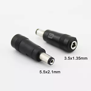 1pc DC Power 5.5mm x 2.1mm Male to 3.5mm x 1.35mm Female Jack Adapter Connector - Picture 1 of 7
