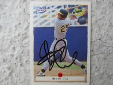 A's Steve Cox Signed Autographed 1996 Best Minor League Modesto A's Mint