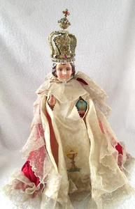 Vtg Columbia Statuary Infant of Prague 1966 Chalkware / Italy / ~16”w/Crown - Picture 1 of 14