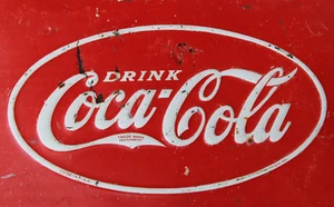 original * dated 1934 DRINK COCA COLA Old Embossed Metal Sign - Picture 1 of 7