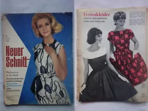 Vintage 60s German 1963 Neue Schnitt New Cut German Sewing Patterns Magazine - Picture 1 of 12