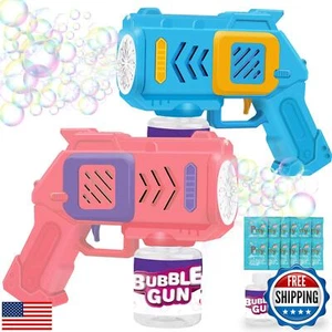 2 Pack Bubble Machine Gun, Bubbles Guns for Kids, Bubble Machine for Toddlers - Picture 1 of 5