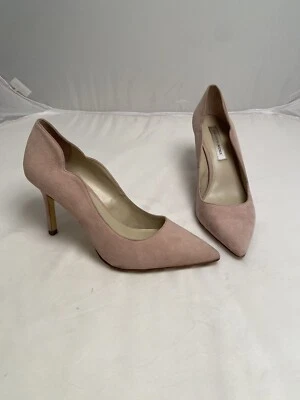 Saks Fifth Avenue Size 6.5 Pink Suede Leather Pointed Heels Soft Girl SITC 3 In - Image 1 of 4