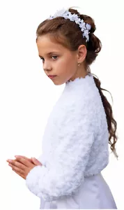 Jacke Jäckchen Bolero Kommunion Kommunionjacke warm Kommunionsjacke Webpelzjacke - Bild 1 von 2