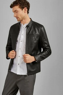 New Genuine Black Lambskin Leather Designer Jacket Motorcycle Biker - Image 1 of 4