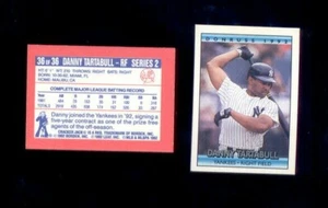 1992 Donruss Cracker Jack DANNY TARTABULL New York Yankees Rare Mini Card - Picture 1 of 1
