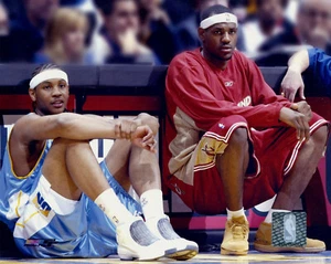 Foto a color con licencia de Carmelo Anthony & Lebron James 8x10 de la NBA Future HOFrs C - Imagen 1 de 1