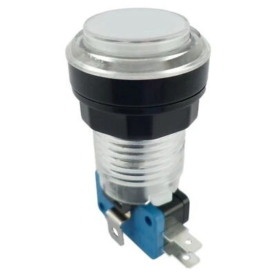 EXTREME HARDWARE Blanco 5V LED T10 28mm Redondo Iluminado Arcade Pulsador y Microinterruptor - MAME