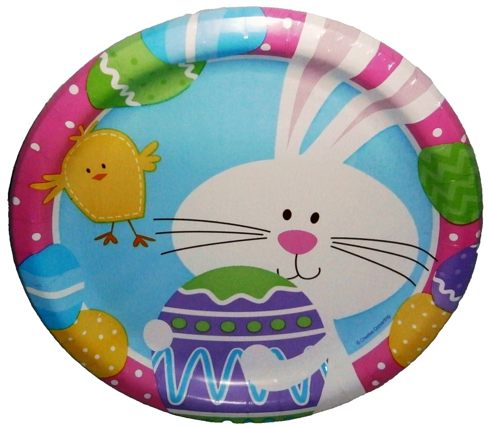 Easter Paper Plates ~ 10 Ct ~ 8 3/4" Plates ~ BUNNY LOVE - Image 1 of 1
