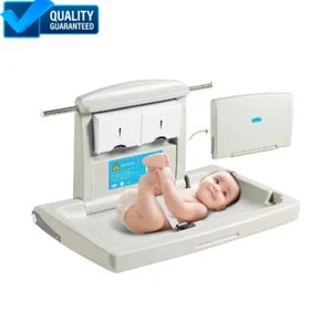 Wall-Mounted Foldable Baby Changing Station, HDPE, Easy Install, Adjustable Belt - Picture 1 of 8