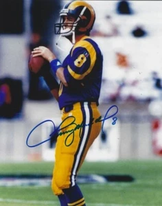 Signed 8x10 TOMMY MADDOX Los Angeles Rams photo w/Show Ticket - Picture 1 of 1