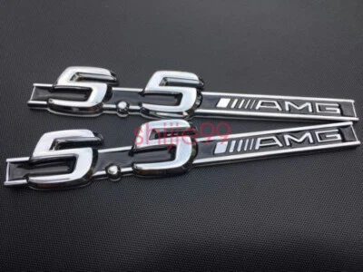 FOR MERCEDES BENZ 5.5 AMG BADGE SIDE WING CL55 S55 ML55 SL55 CLS SLK55 CLS55 C55 - Image 1 of 4