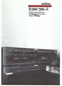 Revox user manual  Bedienungsanleitung für B 200 / S deutsch Copy - Picture 1 of 1