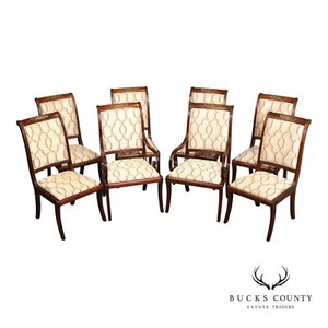 Henredon Empire Style Set Of Eight Mahogany Dining Chairs - Picture 1 of 19