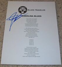 JOHN POPPER BLUES TRAVELER SIGNED CAROLINA BLUES LYRIC SHEET w/EXACT VIDEO PROOF