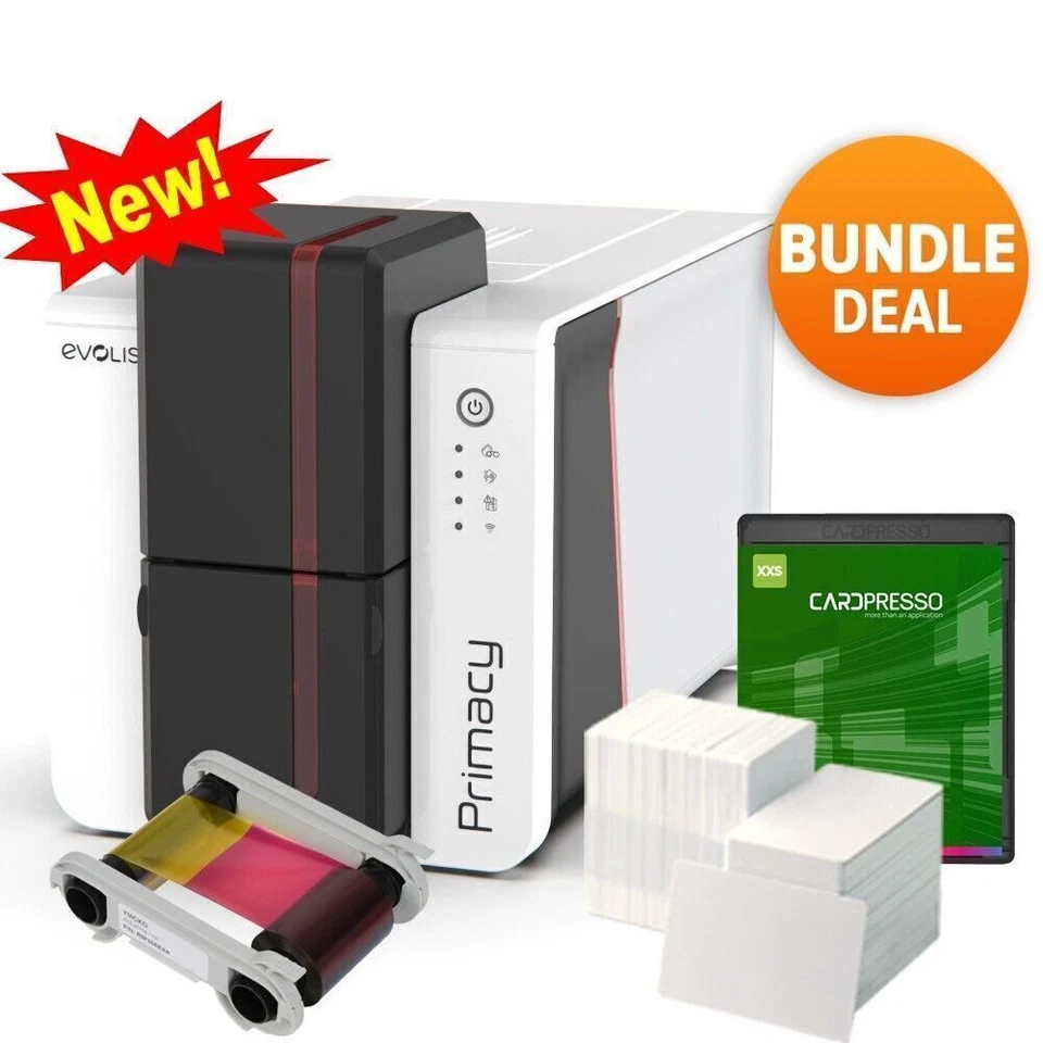 Evolis Primacy 2 Single Side Expert Starter Photo ID PVC Card Printer System - Image 1 of 1