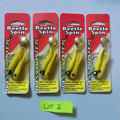 Lote de 8 señuelos de pesca Johnson Beetle Spin 1/4 oz amarillo punto negro BSVP1/4-YBD  Foto 1 de 4