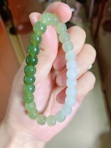 5A Natural Hetian Jade Bracelets green Jasper bracelet Appraisal certificate+box - Picture 1 of 9