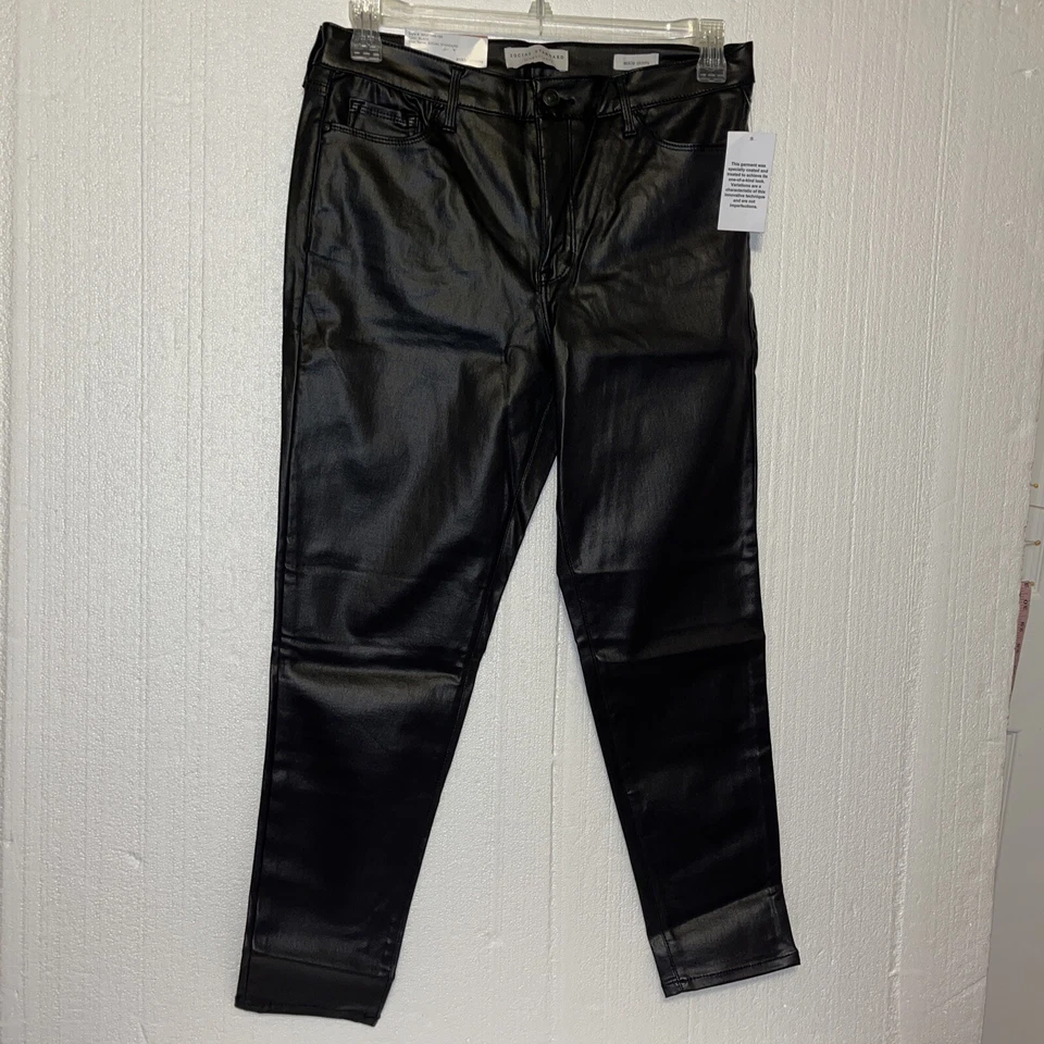 Social Standard Size 12 Faux Leather by Sanctuary Ladies Skinny Ankle Jeans